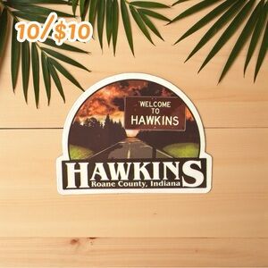 Stranger Things Welcome to Hawkins Sticker – Indiana Sign, Glossy 2.5”